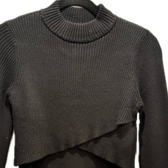 JOIE 2-Piece Ribbed Knit Sweater Maxi Dress in Black Women's S NEW - Picture 2 of 12